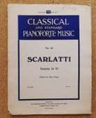 Scarlatti Sonata in D ABRSM vintage sheet music book for piano pianoforte Pirani