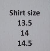 Shirt size 13.5 14 14.5