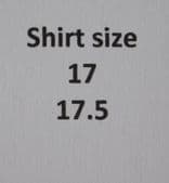 Shirt size 17 17.5