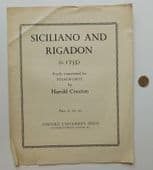 Siciliano and Rigadon piano solo classical vintage sheet music Harold Craxton