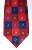 Silk floral tie by M&S red and blue check made in the UK Italian silk 62" long