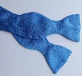 Sky blue proper bow tie pure silk brocade Moodys self tie 14 15 16 17 18 NEW