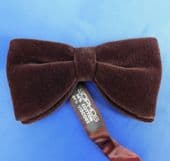 Sophos evening bow tie Brown velvet Custom fit to any collar size Cotton mix
