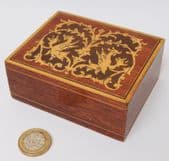 Sorrento Ware box small vintage wooden trinket box with inlaid lid 3.75"x3"x1.5"