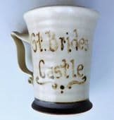 St Brides Castle pottery mug Souvenir of Pembrokeshire Wales