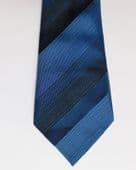St Michael tie vintage 1960s blue stripes woven polyester machine washable VGC