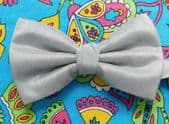 Stiff bow tie silver grey Lloyd Attree Smith to fit collar sizes up to 21" DD