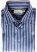 Striped cotton shirt L Marks and Spencer Collezione collar size 16.5 -17 Blue SZ