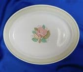 Susie Cooper Patricia Rose plate oval green border mid 20th century 12 inch