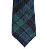 Tartan tie pure wool plaid green blue black traditional Scottish wear NEW F