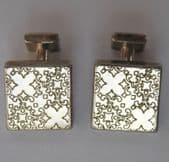 Ted Baker cufflinks square with patterned front men's modern jewellery pair po