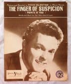 The Finger of Suspicion vintage sheet music 1950s Dickie Valentine pop love song
