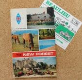 The New Forest vintage 1960s guide book BP Beaulieu Montagu Motor Museum voucher