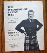 The Wedding of Sandy Mac vintage 1950s sheet music Scottish song Robert Wilson