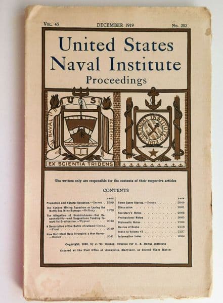 United States Naval Institute Proceedings Dec 1919 book magazine navy sea 1910s