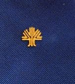 V Tree Corporate logo tie by Dave MacKay 1980's English Made Terylene Crimplene