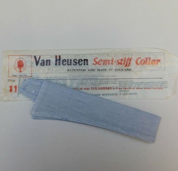 Van Heusen collar RAF blue size 14 inch Style 11 semi-stiff UNUSED vintage 1940s