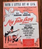 Vintage 1950s sheet music With A Little Bit of Luck song My Fair Lady Pygmalion