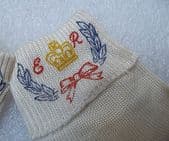 Vintage 1950s socks Royal Coronation child's Queen Elizabeth II Silquesta UNUSED