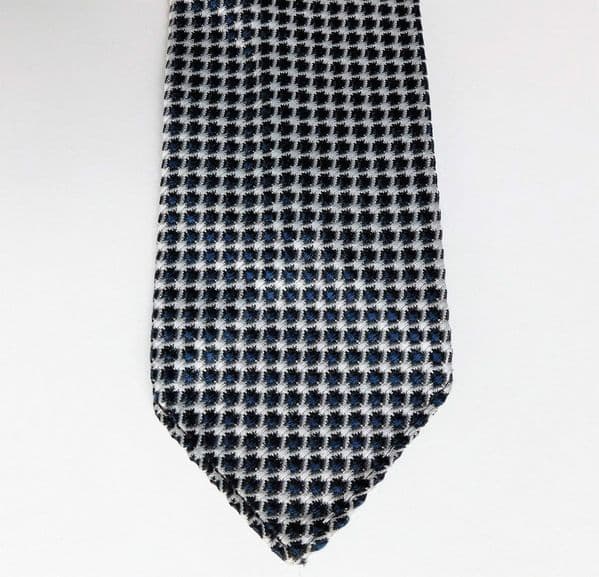Vintage 1950s Terylene tie blue white check pattern excellent condition ...