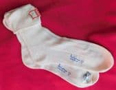 Vintage 1950s white ankle socks Pearlustra size 10.5" women girls Shop soiled