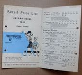 Vintage 1961 catalogue price list Windsor Woollies 1960s childrens fashion e