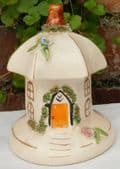 Vintage antique ceramic cottage ornament Staffordshire style pottery round house