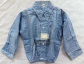 Vintage baby shirt 1930s 1940s Shop soiled Blue check blouse top UNUSED size 0
