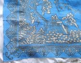 Vintage batik tablecloth with oriental design 42" square mid 20th century UNUSED