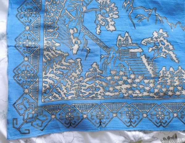 Vintage batik tablecloth with oriental design 42