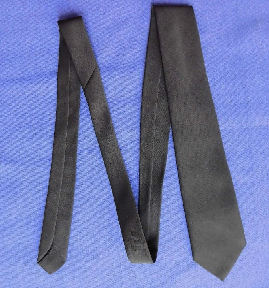 Vintage black funeral tie 1950s 1960s Classic mens wear polyester SBC
