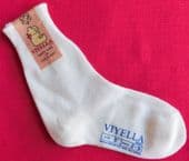 Vintage childrens socks 1960s short white UNUSED 5" Viyella Baby UK size 2-3