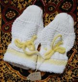Vintage childs mittens Viyella Royalist UNUSED 1950s toddler gloves yellow trim