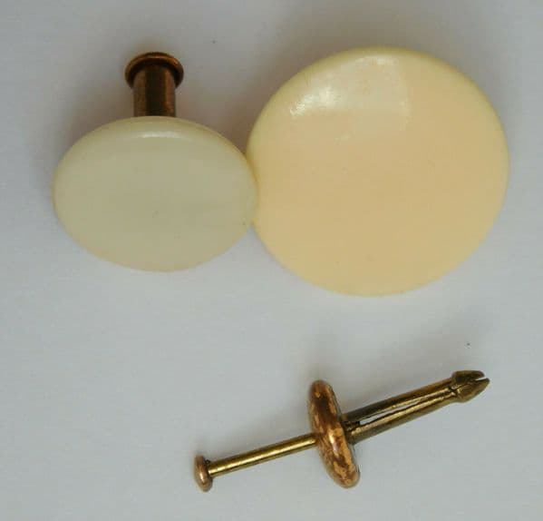 Vintage collar studs for tunic shirts one split pin style pair hj