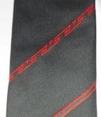 Vintage company tie 2TS ATS or ZTS with logo dark grey UNUSED VINTAGE