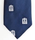 Vintage company tie navy blue White logo poss inland water-way canal boat UNUSED