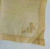 Vintage crepe handkerchief embroidered WW initials monogram 17" pocket square