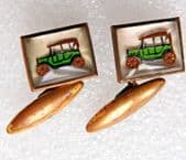 Vintage cufflinks Classic car design Chain fittings 1930s 1950s
