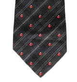 Vintage Debenhams tie made in Britain black and red polyester