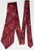 Vintage Delamare tie red and yellow vintage 1960s Tesco 4 inch wide