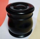 Vintage ebony dressing table jar with pot for nail buffing powder vanity B