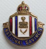Vintage enamel pin badge National Savings Fattorini & Sons Birmingham