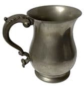 Vintage English pewter tankard ell Ware with ornate handle