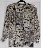Vintage Escada silk blouse Margaretha Ley leopard print size 36 UK 8/10 approx
