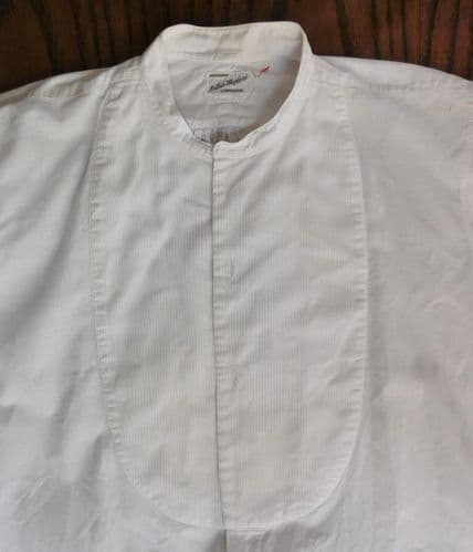 Vintage formal tunic shirt textured bib size 14.5 Arthur Shepherd Cambridge