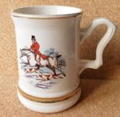 Vintage fox hunting tankard pint mug huntsman riding horse and hounds Glider