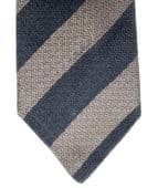 Vintage Gieves & Hawkes tie All Silk grey and navy blue stripes IMPERFECT