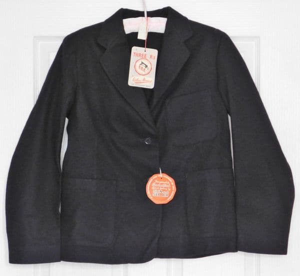 Vintage girls blazer BLACK school uniform UNUSED 34