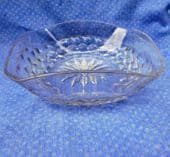 Vintage glass bowl 6 inches square with curved rim