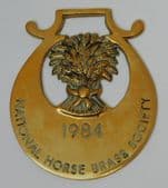 Vintage horse brass 1984 National Horse Brass Society membership NHBS wheatsheaf